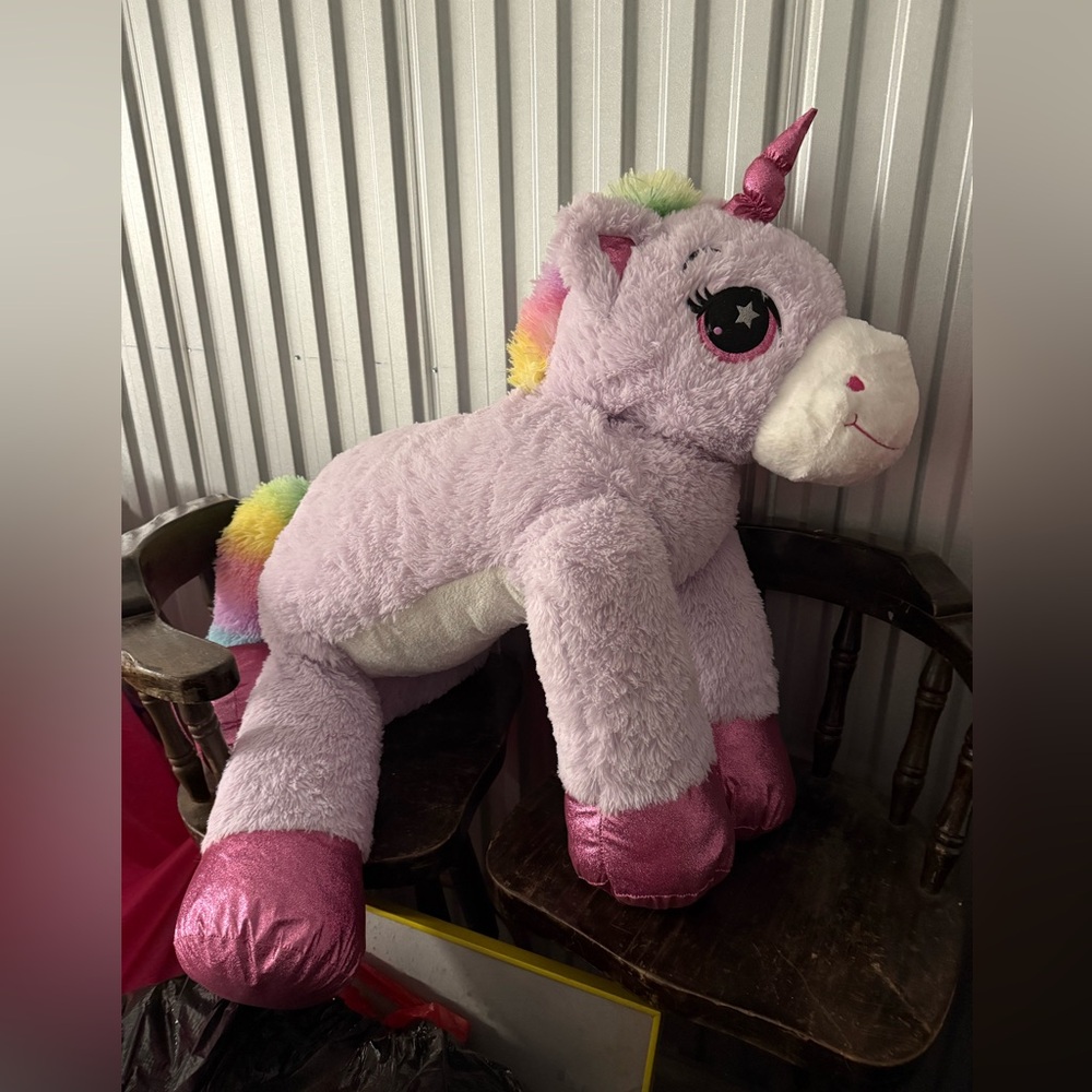 HUGE Plush Unicorn Toy - Pink and White